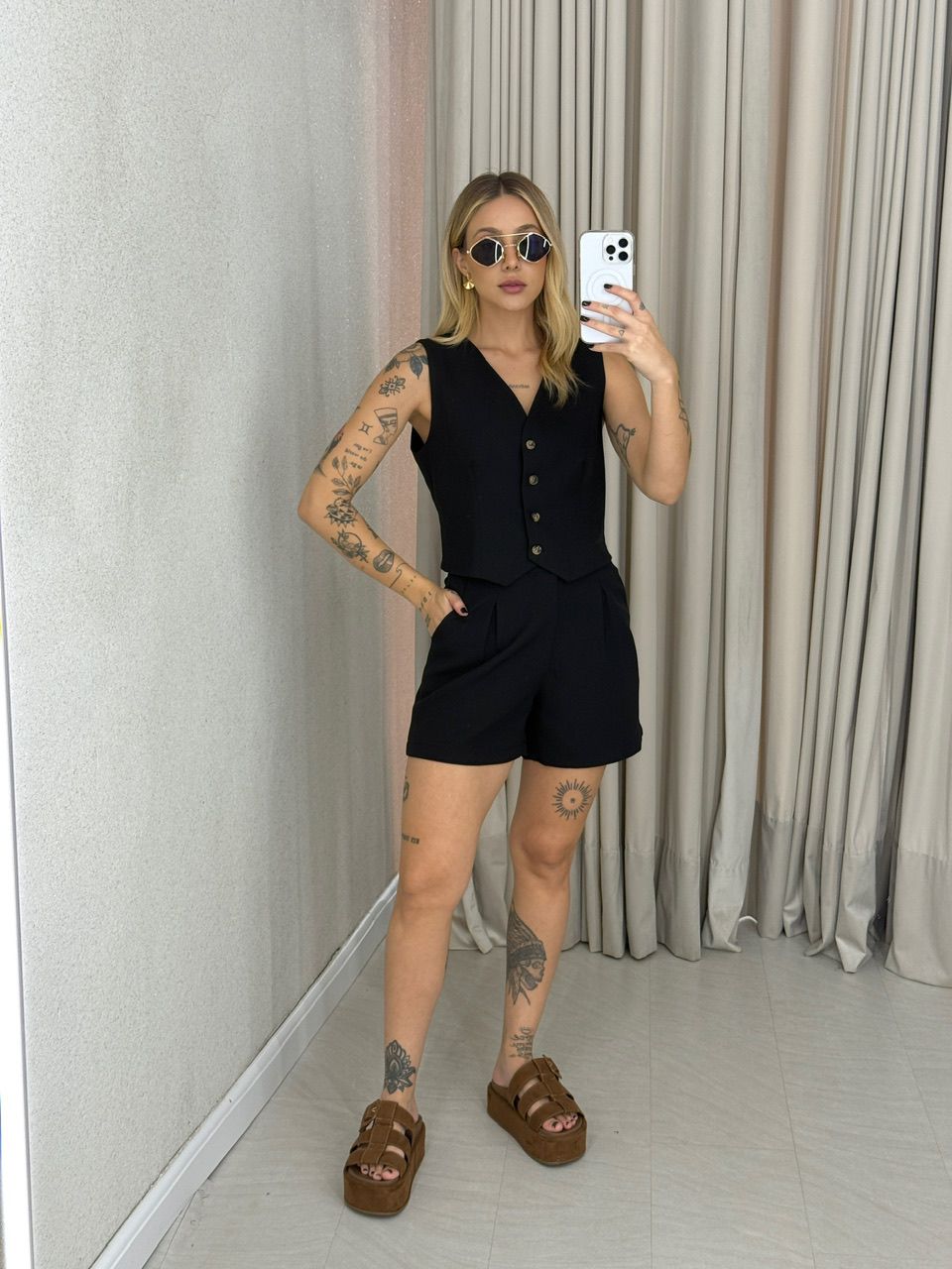 CONJUNTO MAÍSA SHORT COLETE PRETO