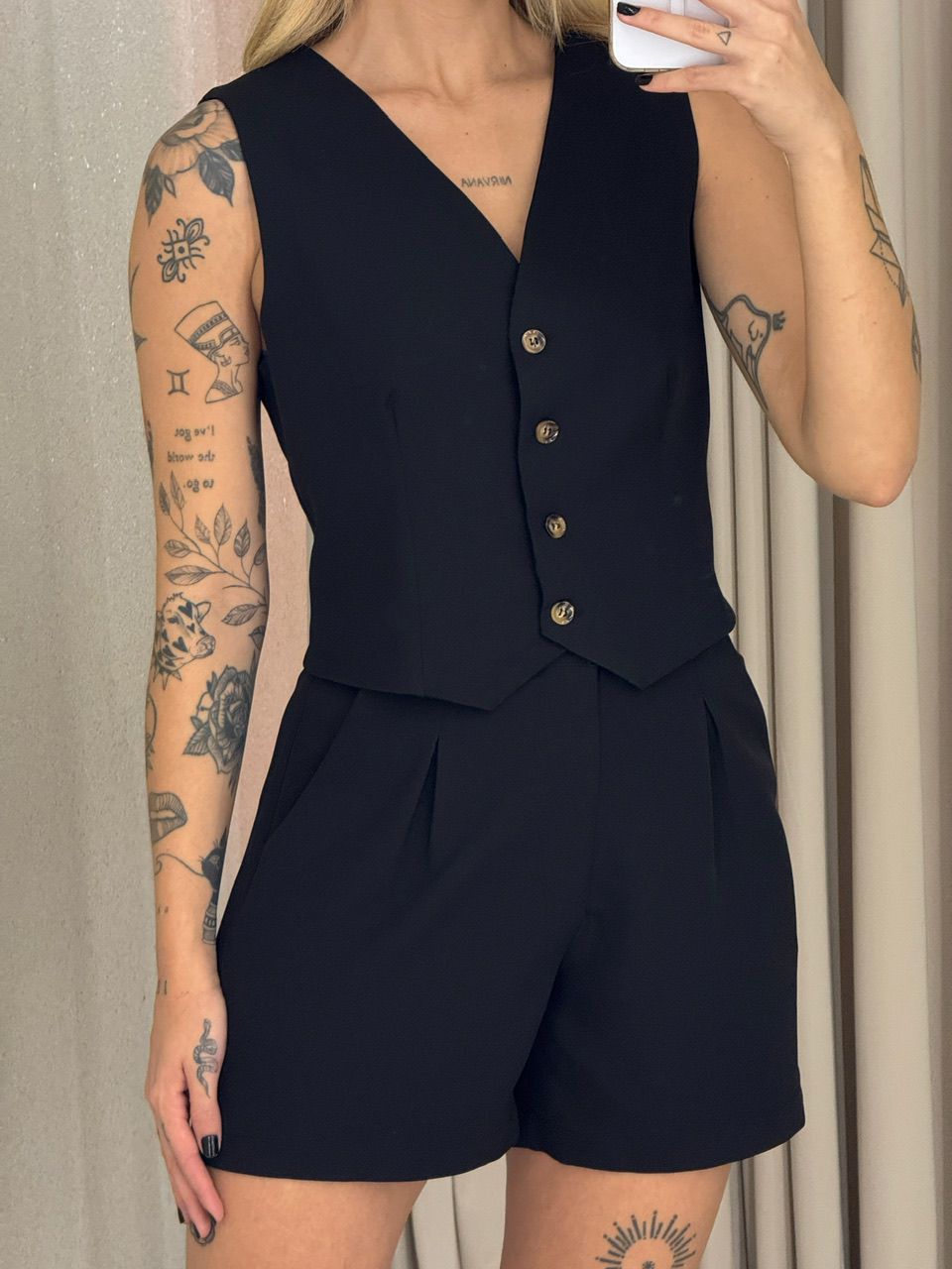 CONJUNTO MAÍSA SHORT COLETE PRETO