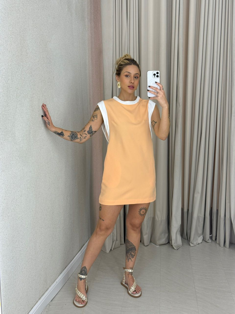 VESTIDO MEL CURTO LARANJA