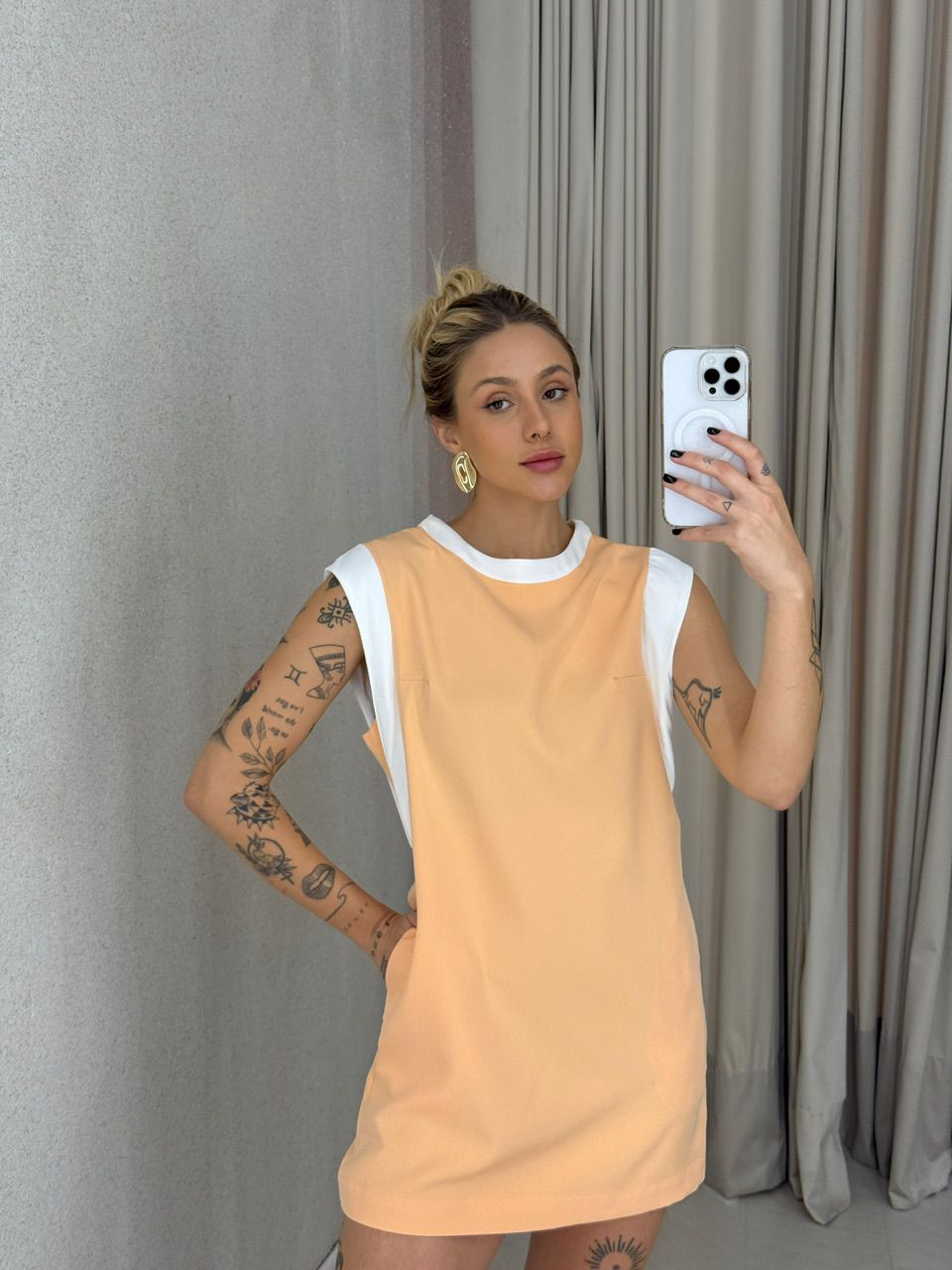 VESTIDO MEL CURTO LARANJA