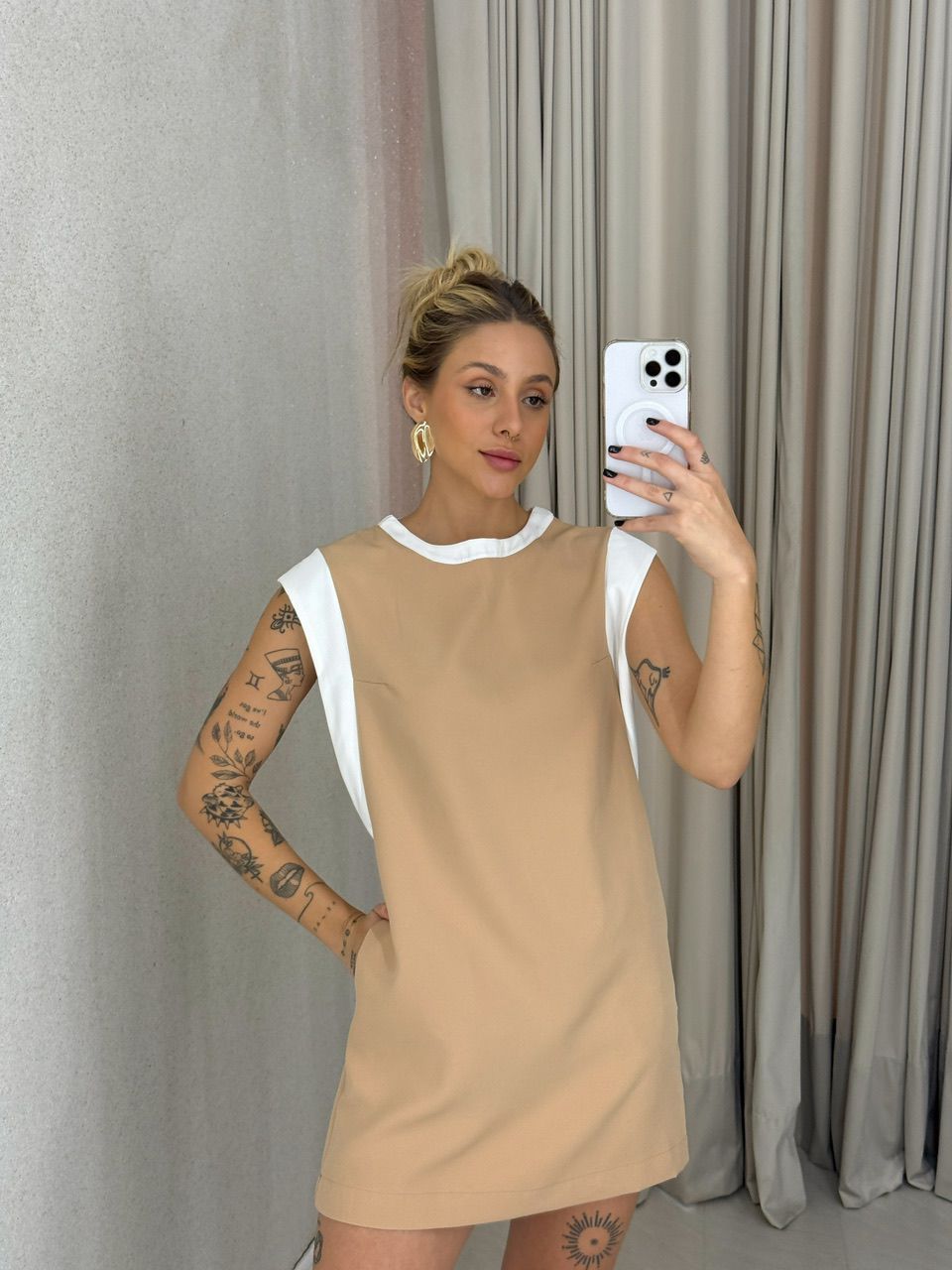 VESTIDO MEL CURTO NUDE