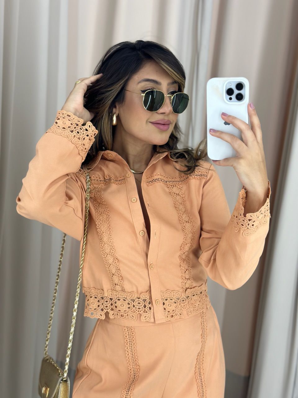 CONJUNTO CRISTINA SHORT LARANJA