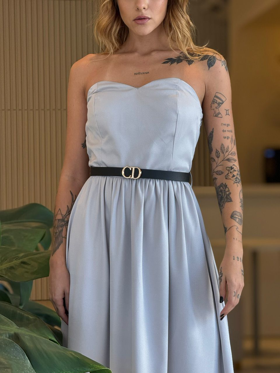 VESTIDO SERENA EVASÊ CINZA