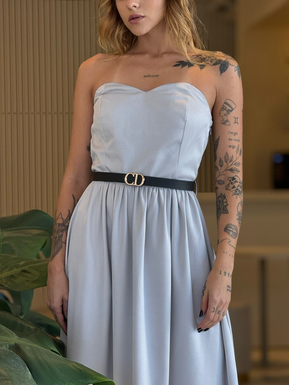 VESTIDO SERENA EVASÊ CINZA