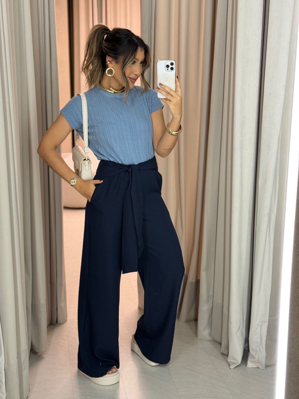 BLUSA SILVIA TRICOT AZUL