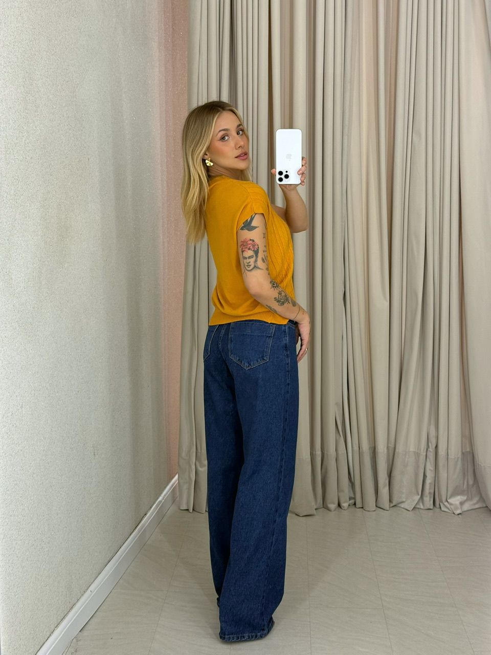 BLUSA SILVIA TRICOT MOSTARDA