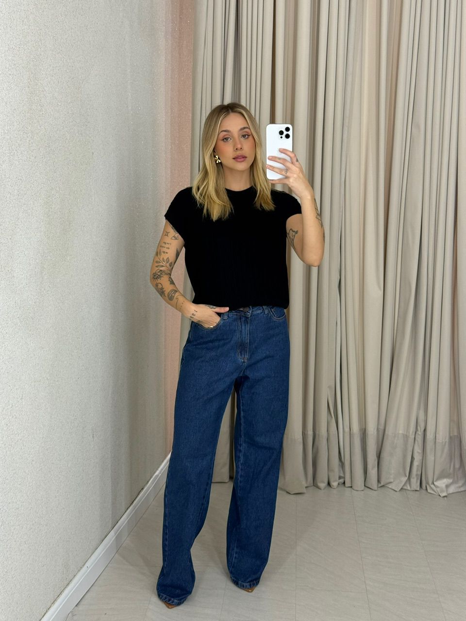 BLUSA SILVIA TRICOT PRETA