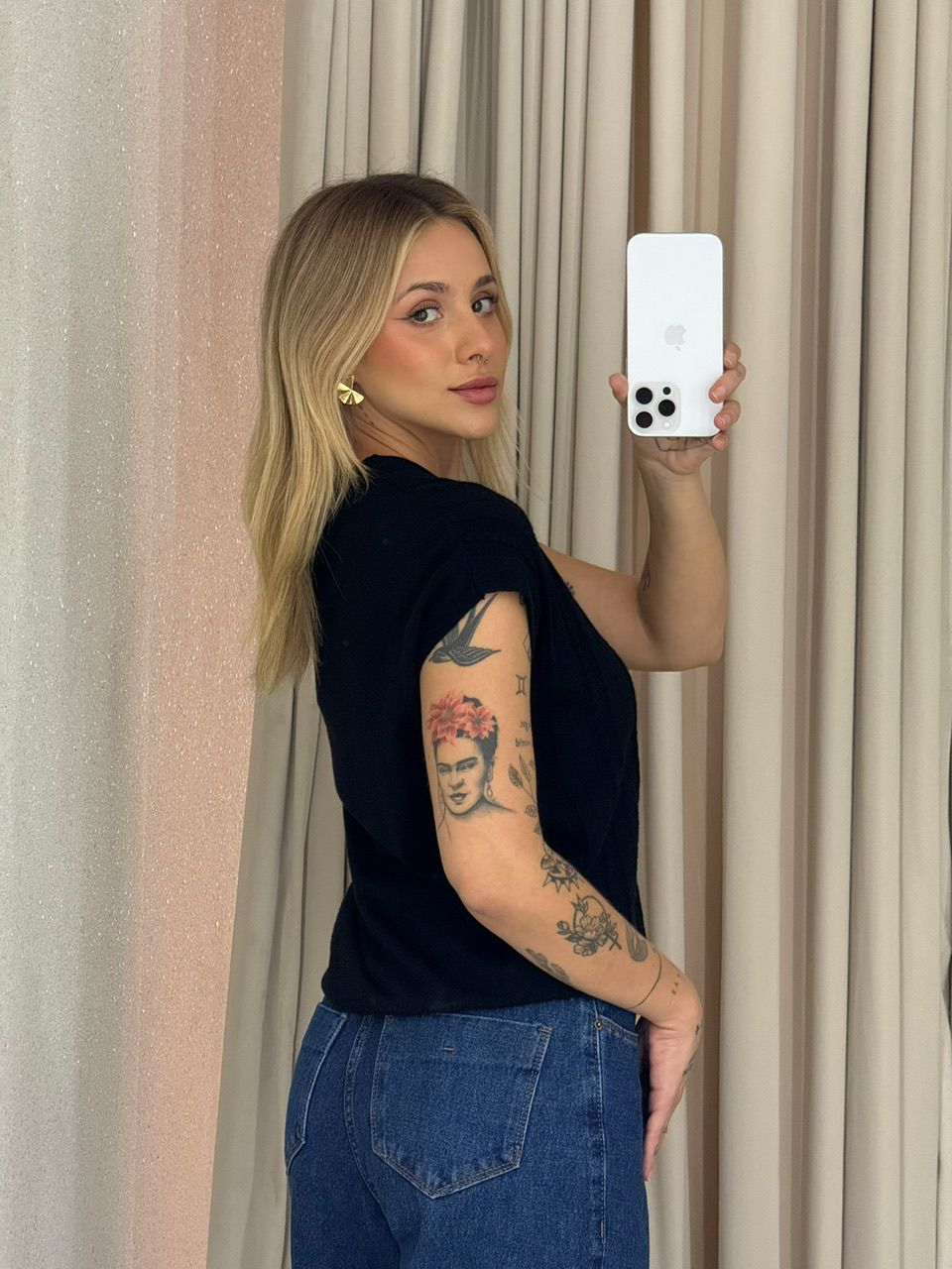 BLUSA SILVIA TRICOT PRETA