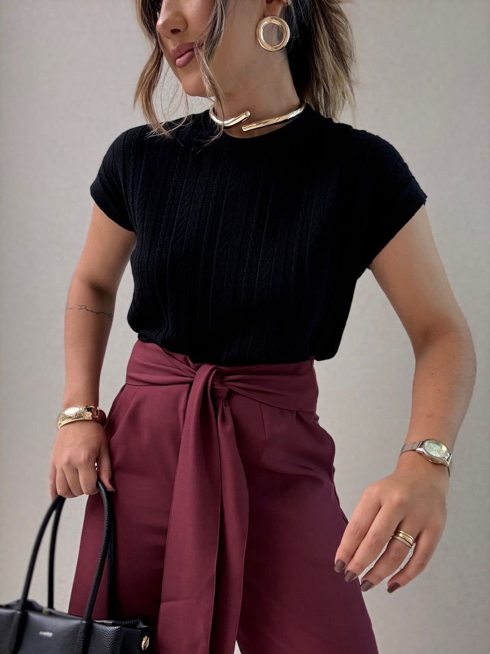 BLUSA SILVIA TRICOT PRETA