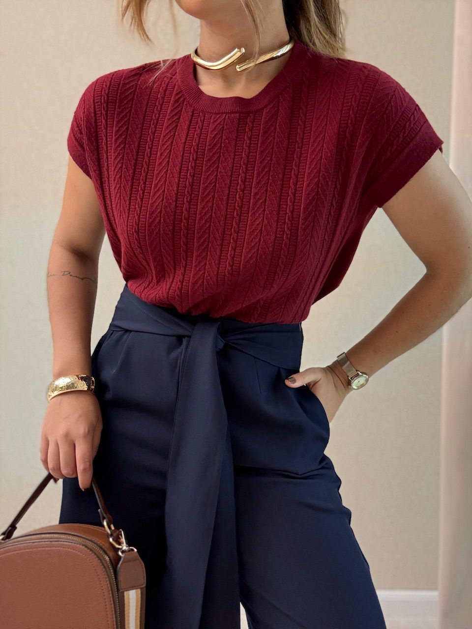 BLUSA SILVIA TRICOT VINHO