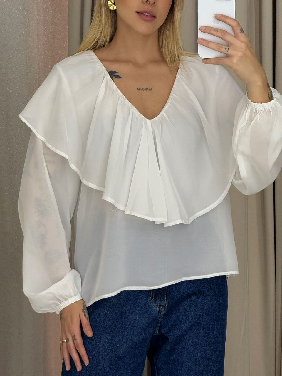 BLUSA TALITA BABADO OFF