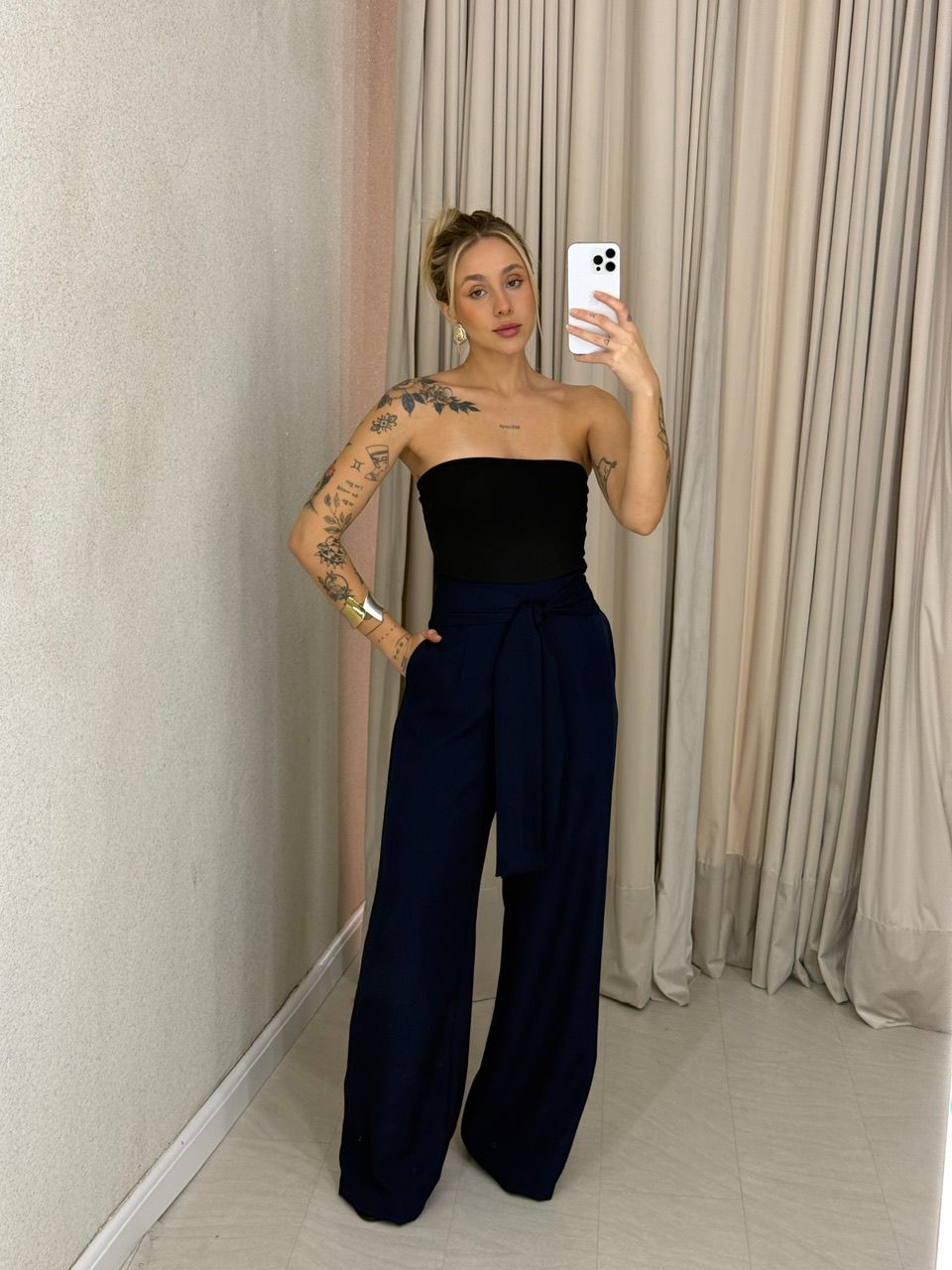 CALÇA CHARLOTTE AMARRAÇÃO MARINHO