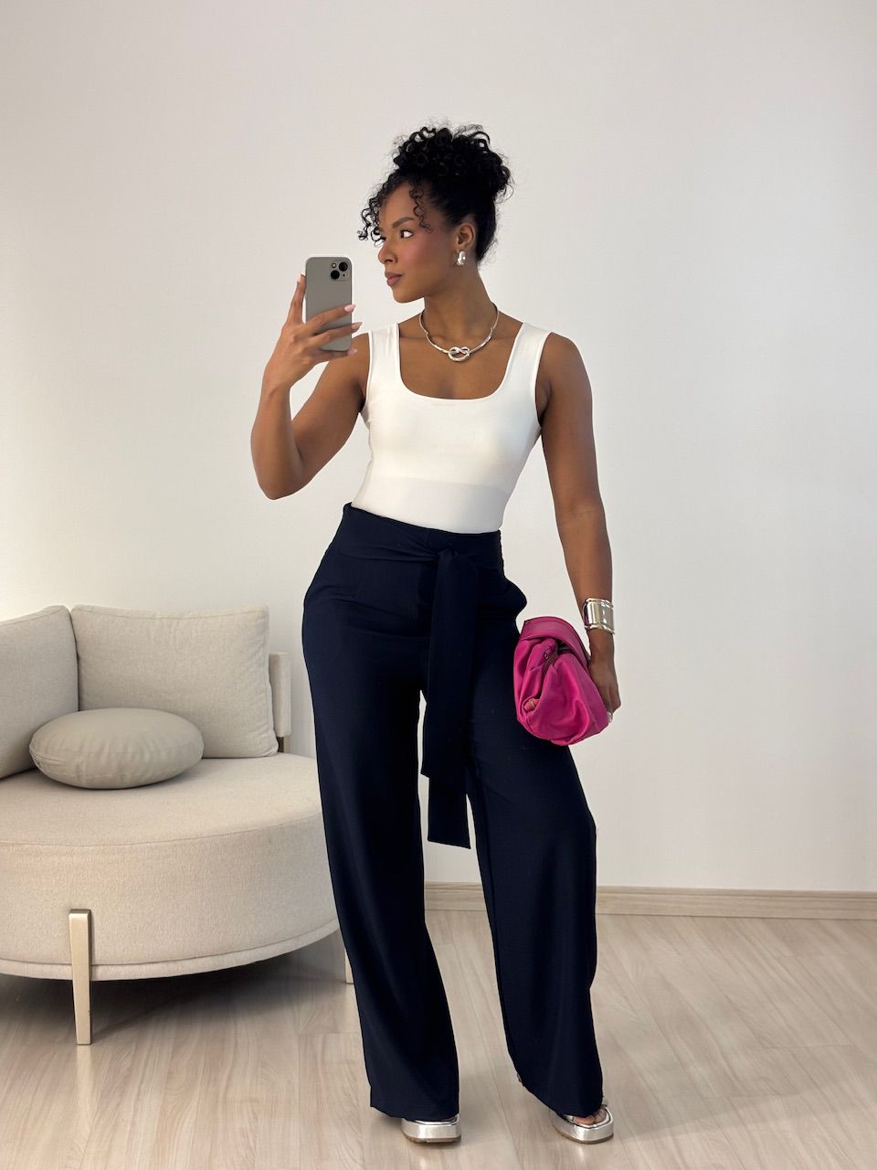 CALÇA CHARLOTTE AMARRAÇÃO MARINHO