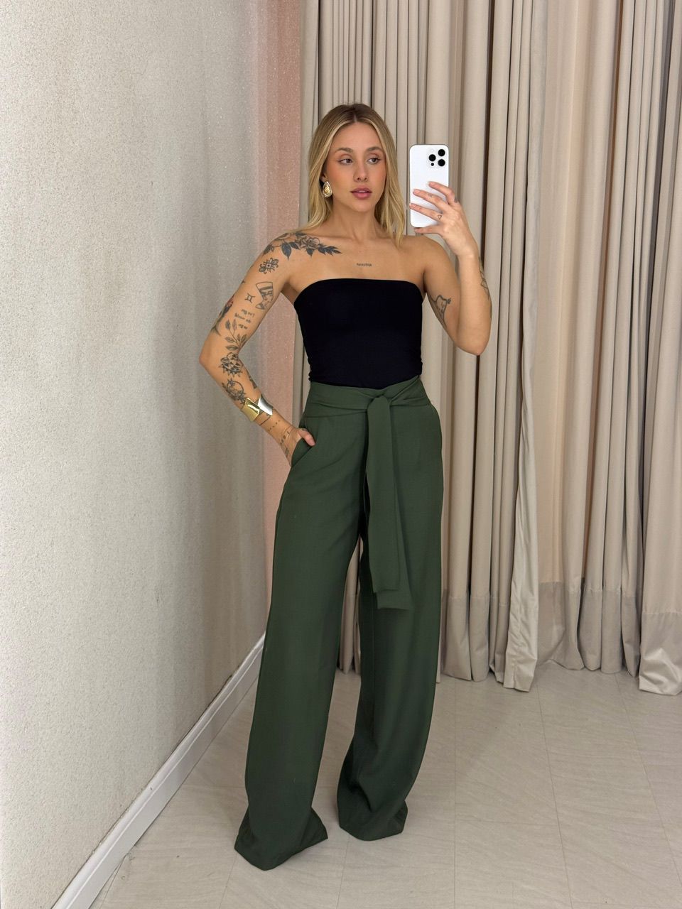 CALÇA CHARLOTTE AMARRAÇÃO VERDE