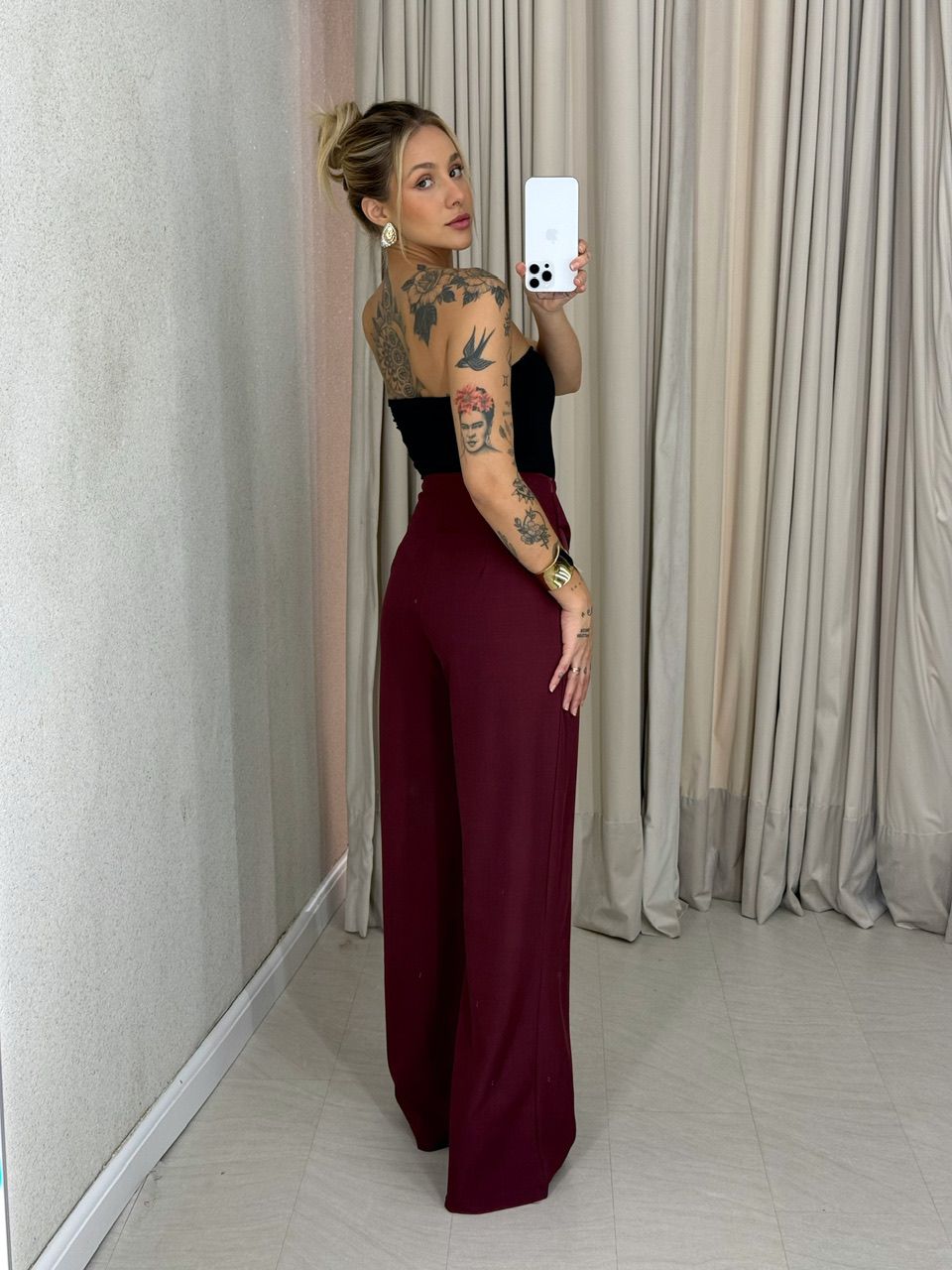 CALÇA CHARLOTTE AMARRAÇÃO VINHO