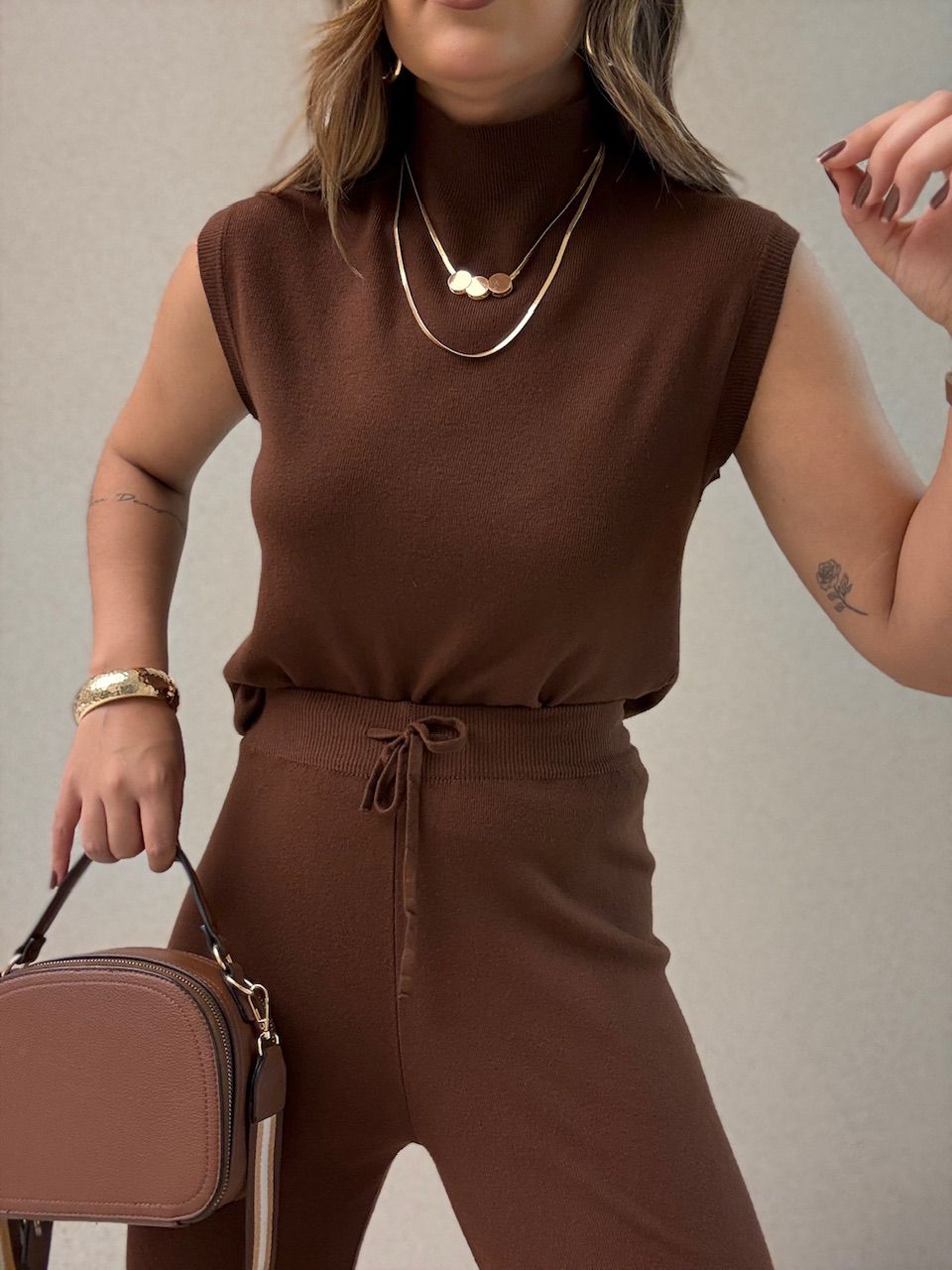 CONJUNTO MALU GOLA Marrom