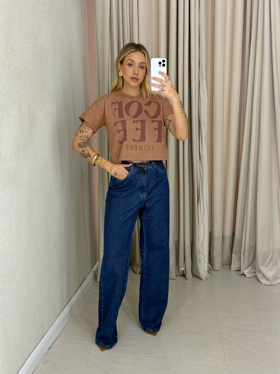 CROPPED ANA PAULA COFFEE CAPUCCINO 