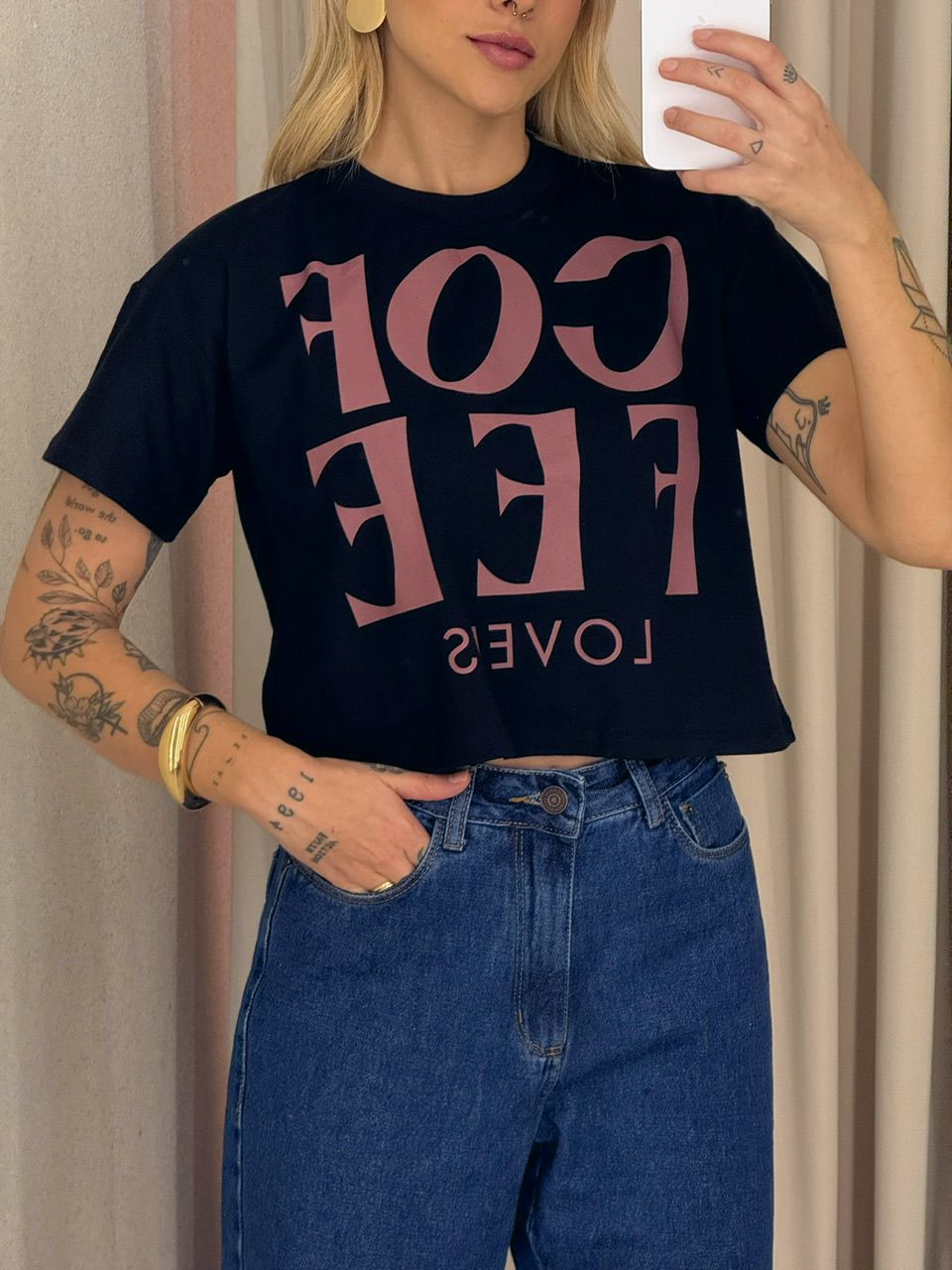 CROPPED ANA PAULA COFFEE PRETO - 0064100032 - CAROLLA FERRARO