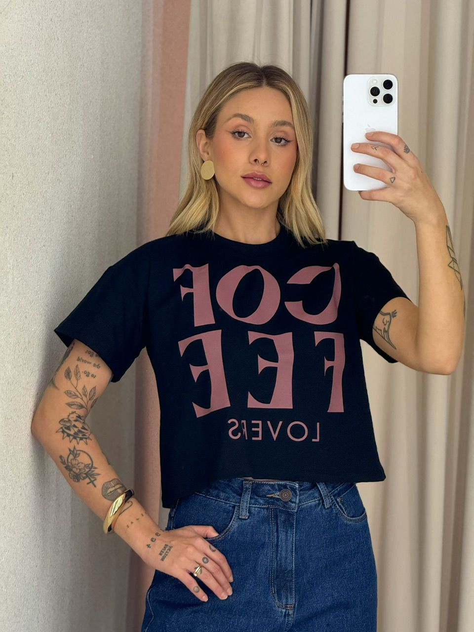 CROPPED ANA PAULA COFFEE PRETO