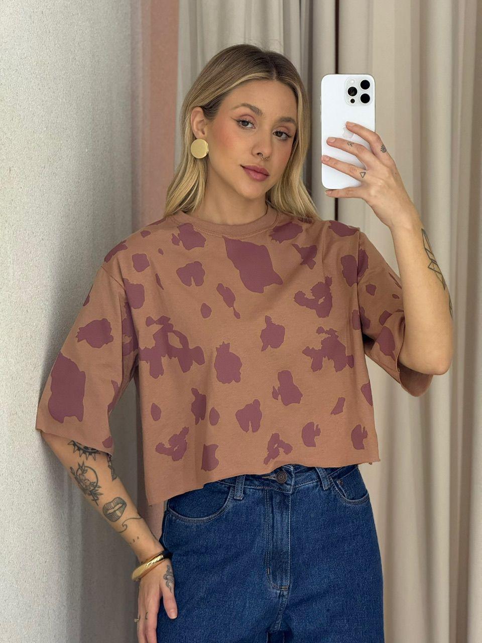 CROPPED REGINA ESTAMPADO CAPUCCINO 
