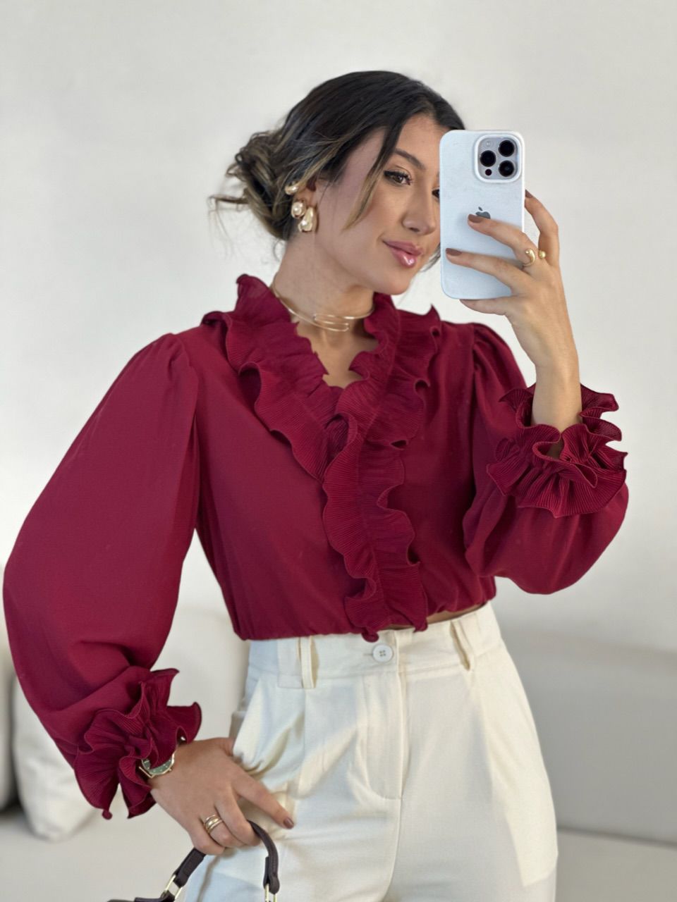 BLUSA ISABEL BABADOS CHERRY RED