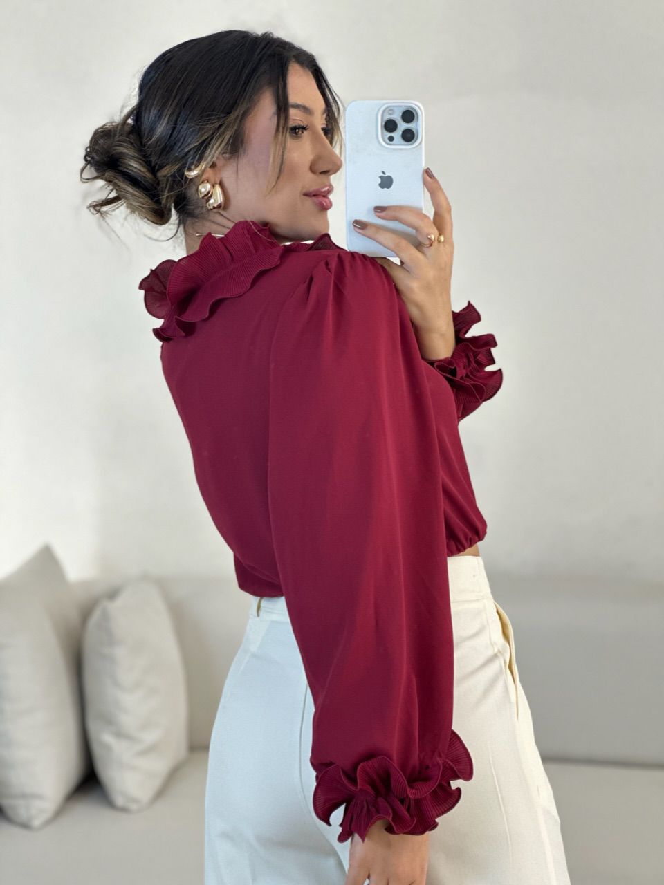 BLUSA ISABEL BABADOS CHERRY RED
