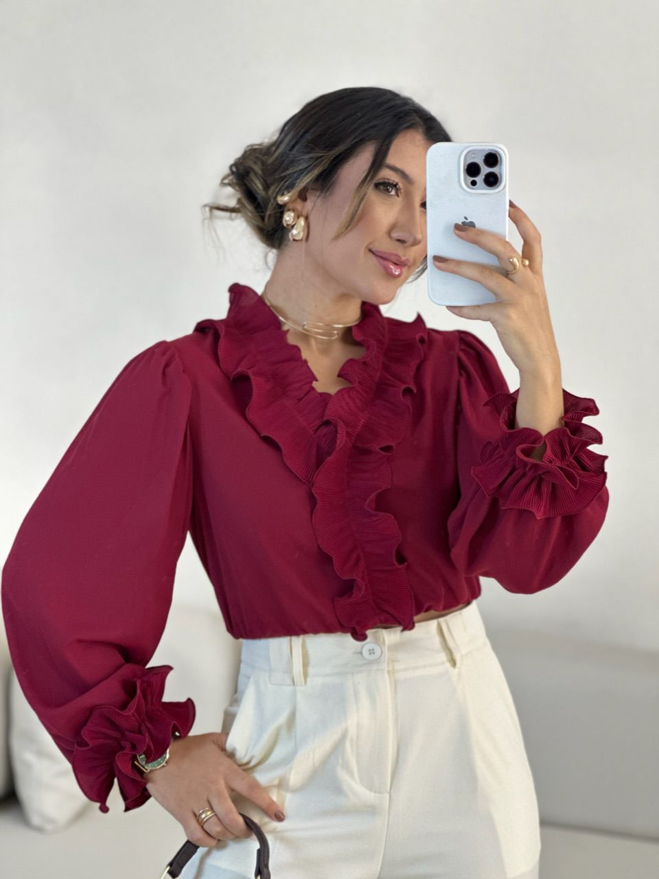 BLUSA ISABEL BABADOS CHERRY RED