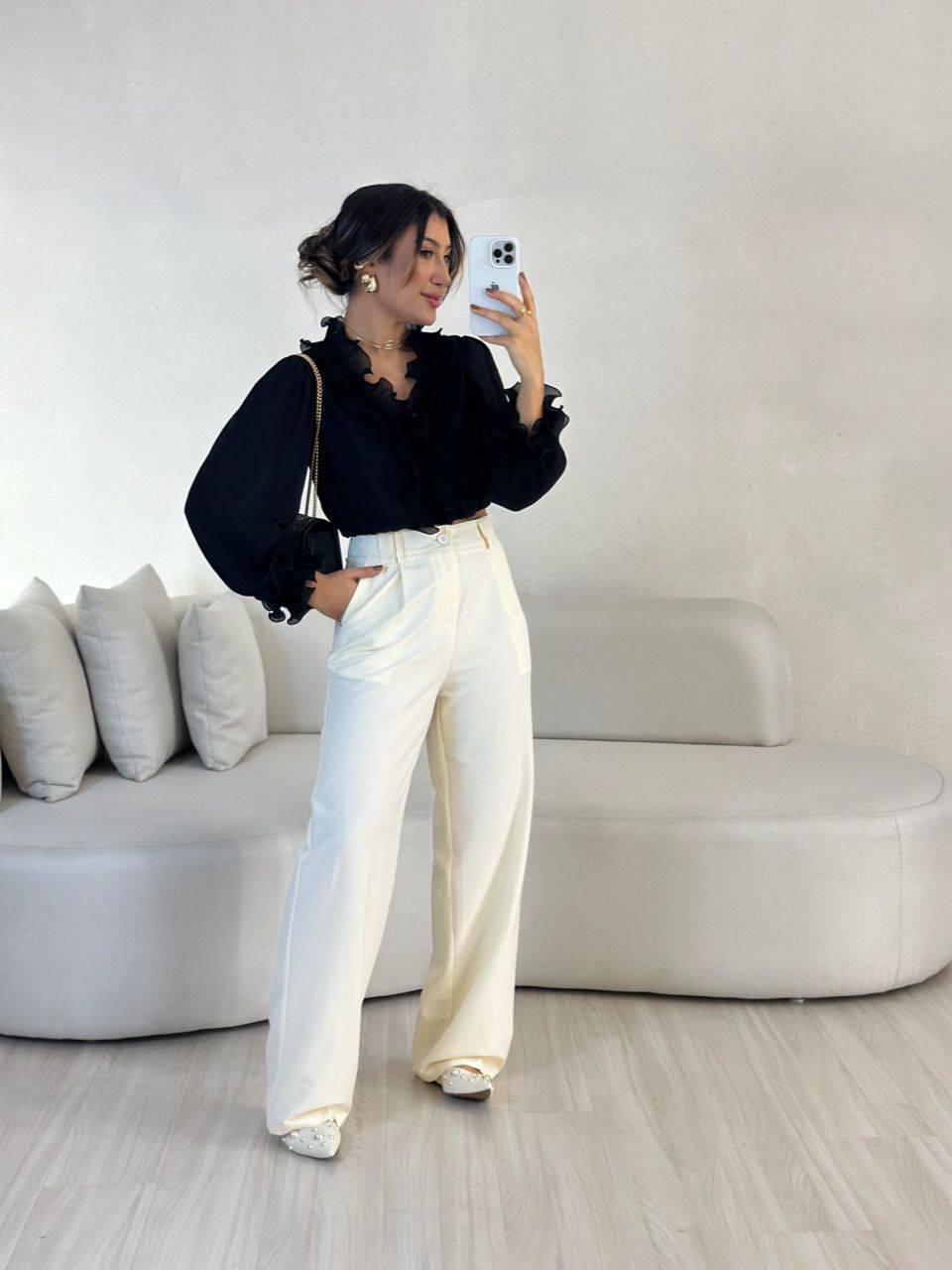 BLUSA ISABEL BABADOS Preta