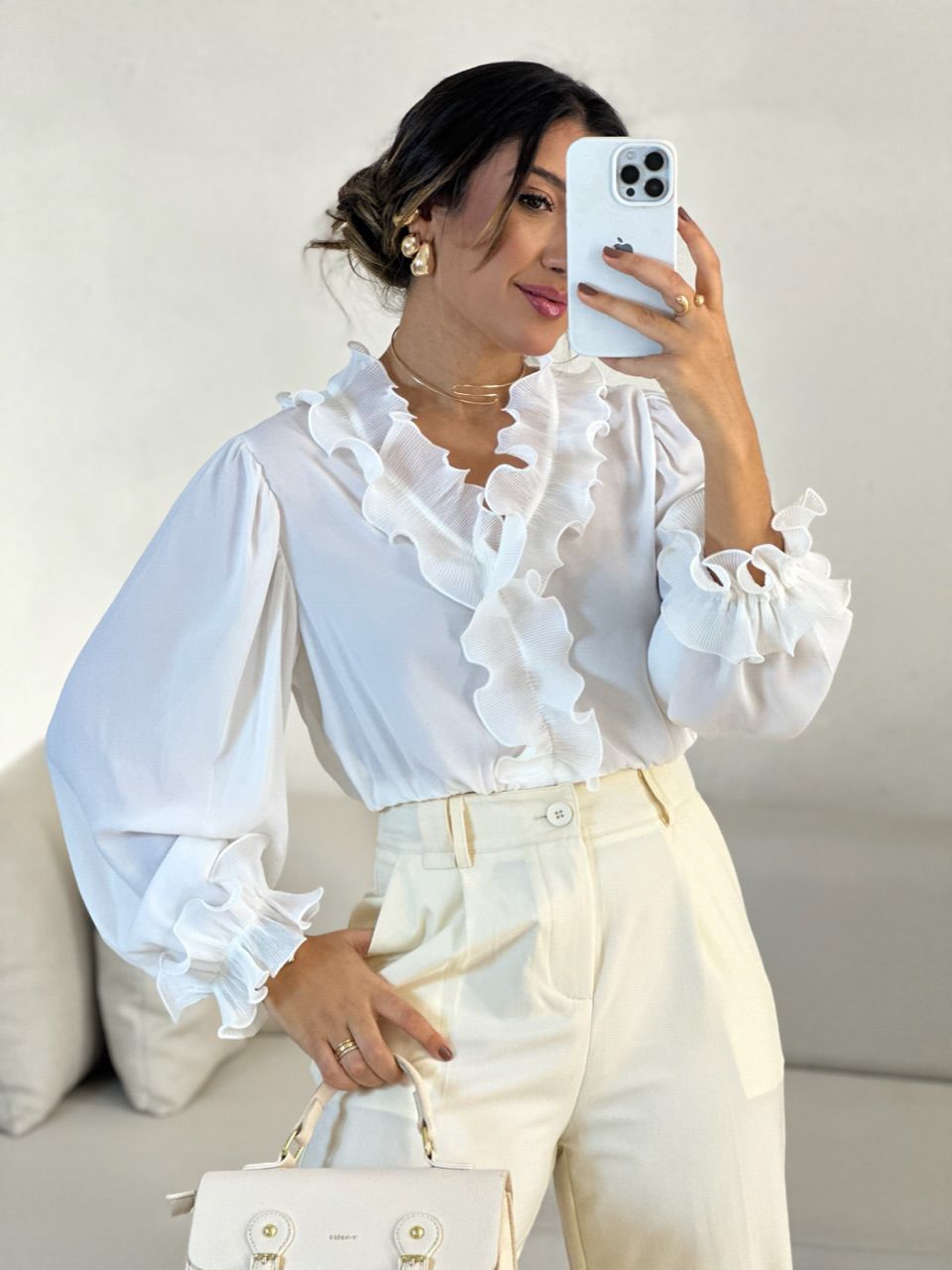 BLUSA ISABEL BABADOS off - 0055140048 - CAROLLA FERRARO