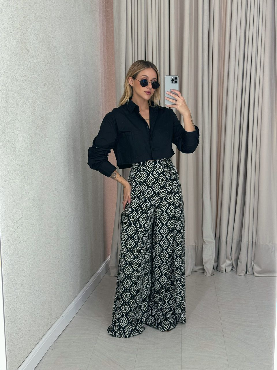 CALÇA MILENA ÉTNICA PRETA