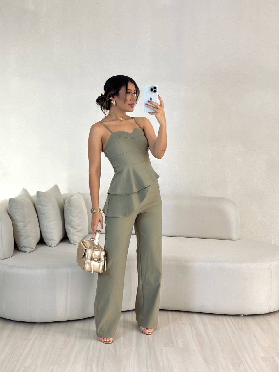 CONJUNTO THAYSE ASSIMÉTRICO VERDE - 0055170014 - CAROLLA FERRARO