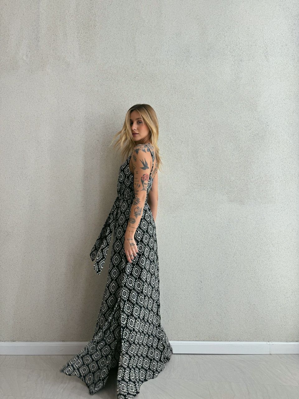 VESTIDO STEFFANY ÉTNICO PRETO