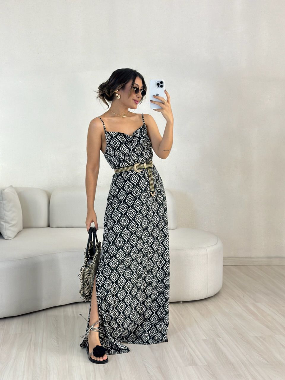VESTIDO STEFFANY ÉTNICO PRETO