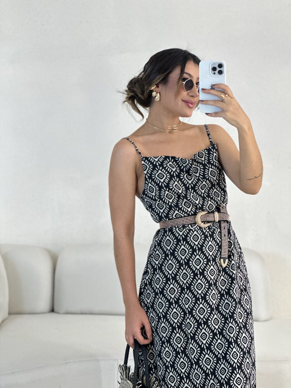 VESTIDO STEFFANY ÉTNICO PRETO