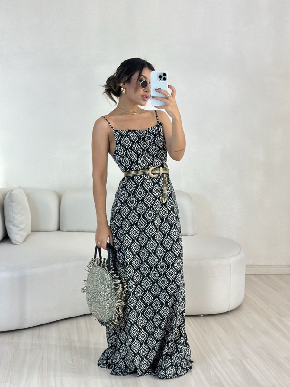 VESTIDO STEFFANY ÉTNICO PRETO