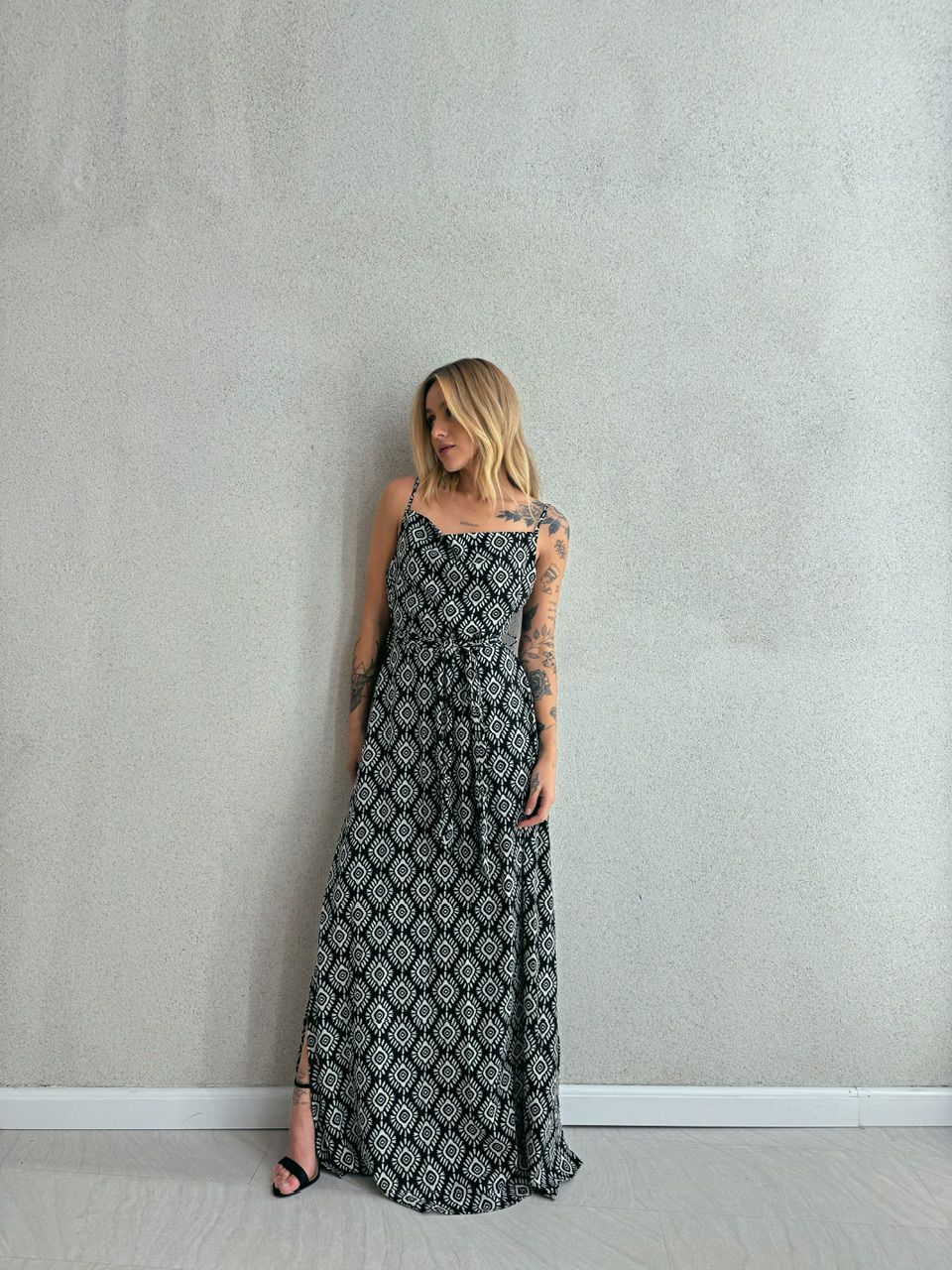 VESTIDO STEFFANY ÉTNICO PRETO