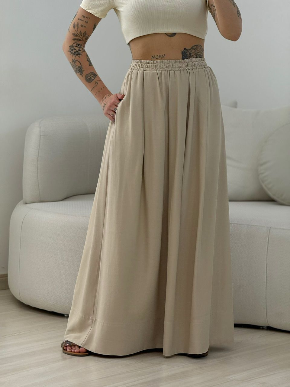 SAIA FLAVIA LONGUETE AREIA - 0067030110 - CAROLLA FERRARO