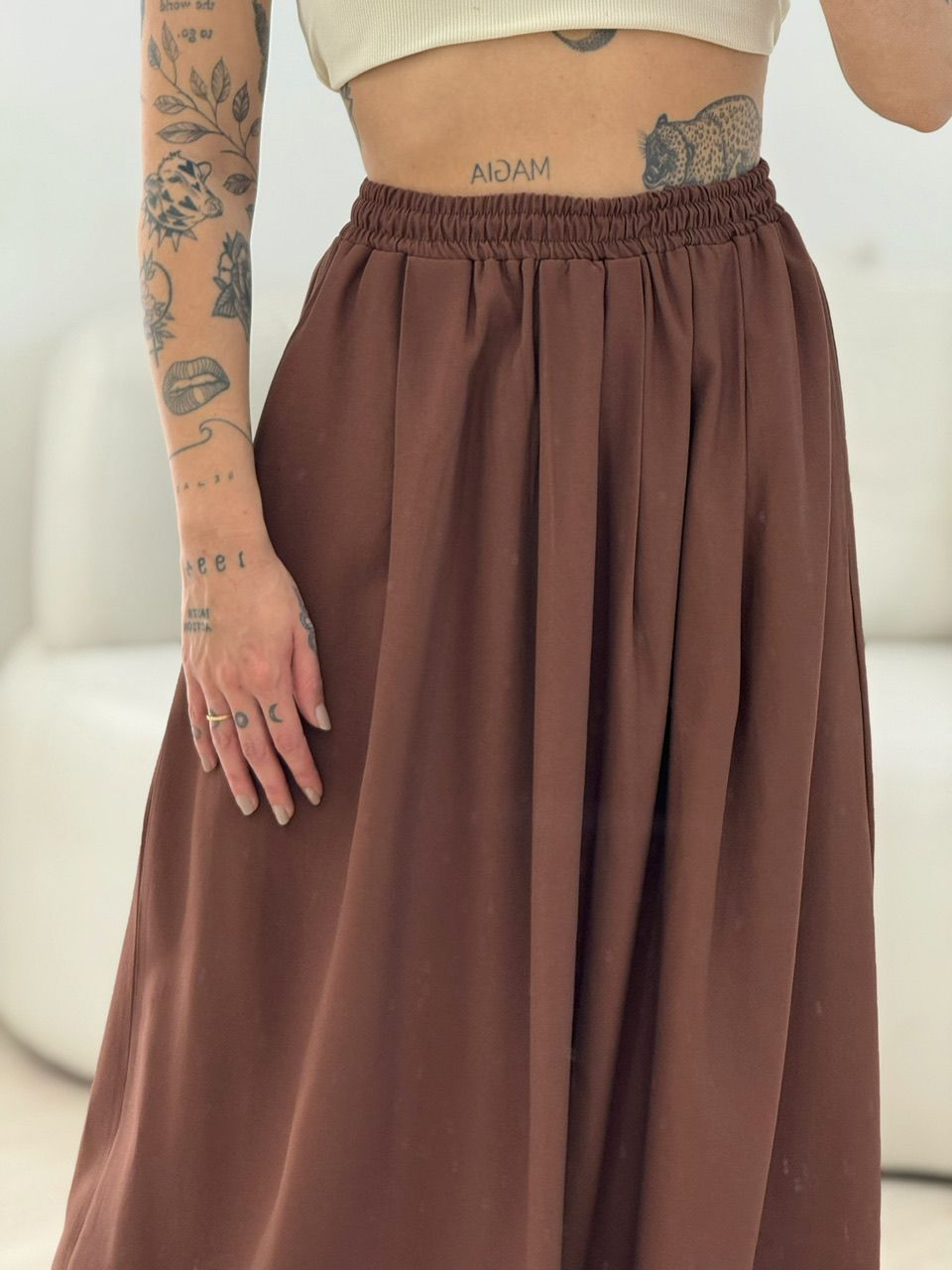 SAIA FLAVIA LONGUETE MARROM