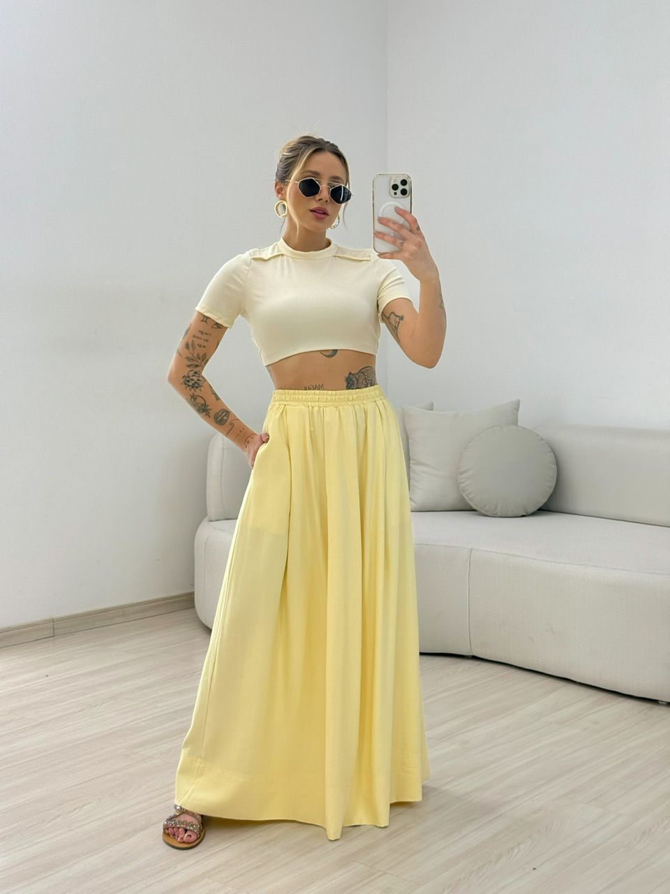 SAIA FLAVIA LONGUETE YELLOW BUTTER