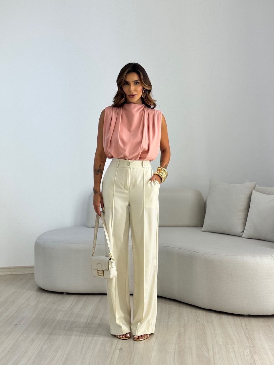 CALÇA ANIE PANTALONA AREIA
