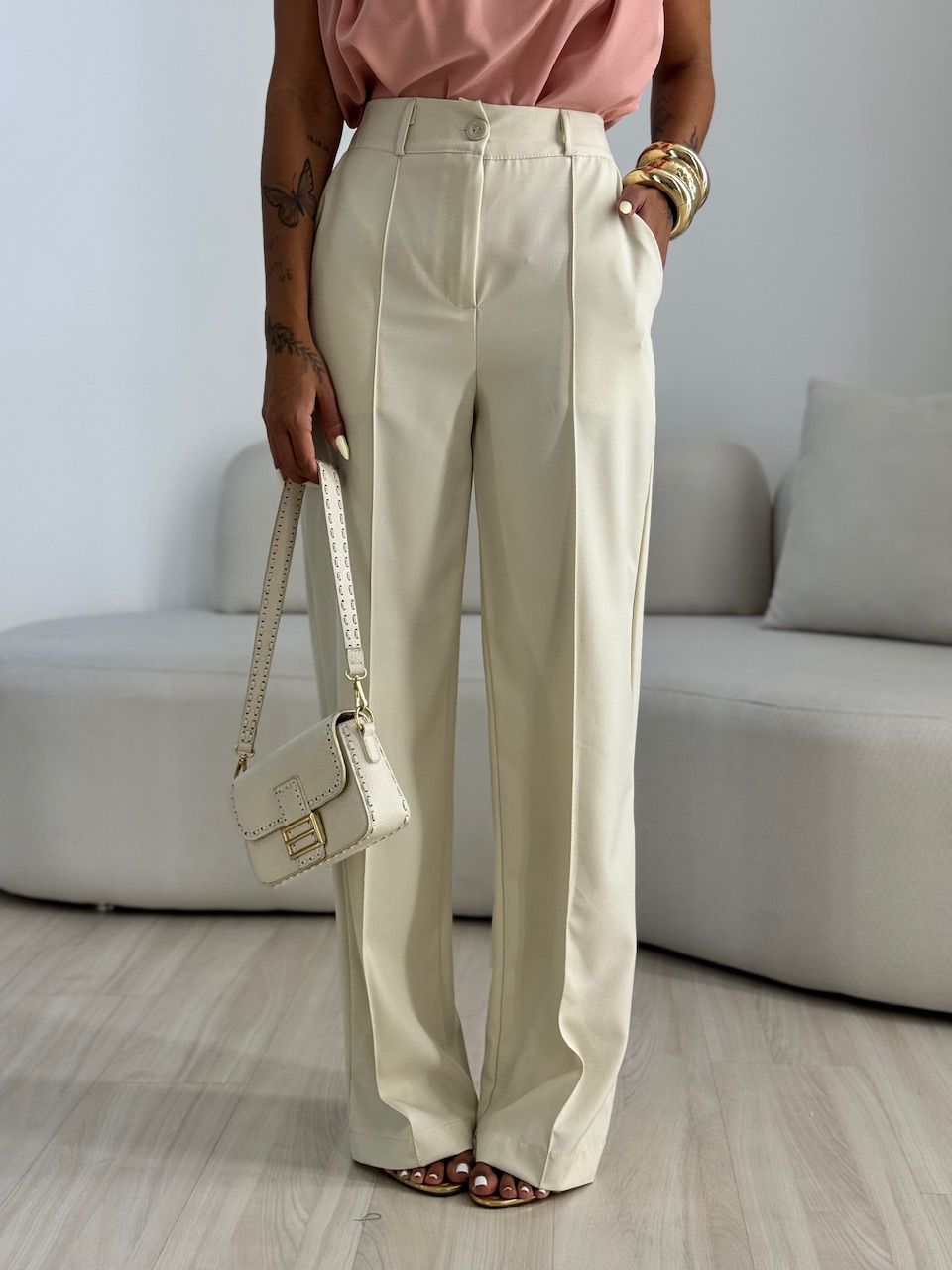 CALÇA ANIE PANTALONA AREIA