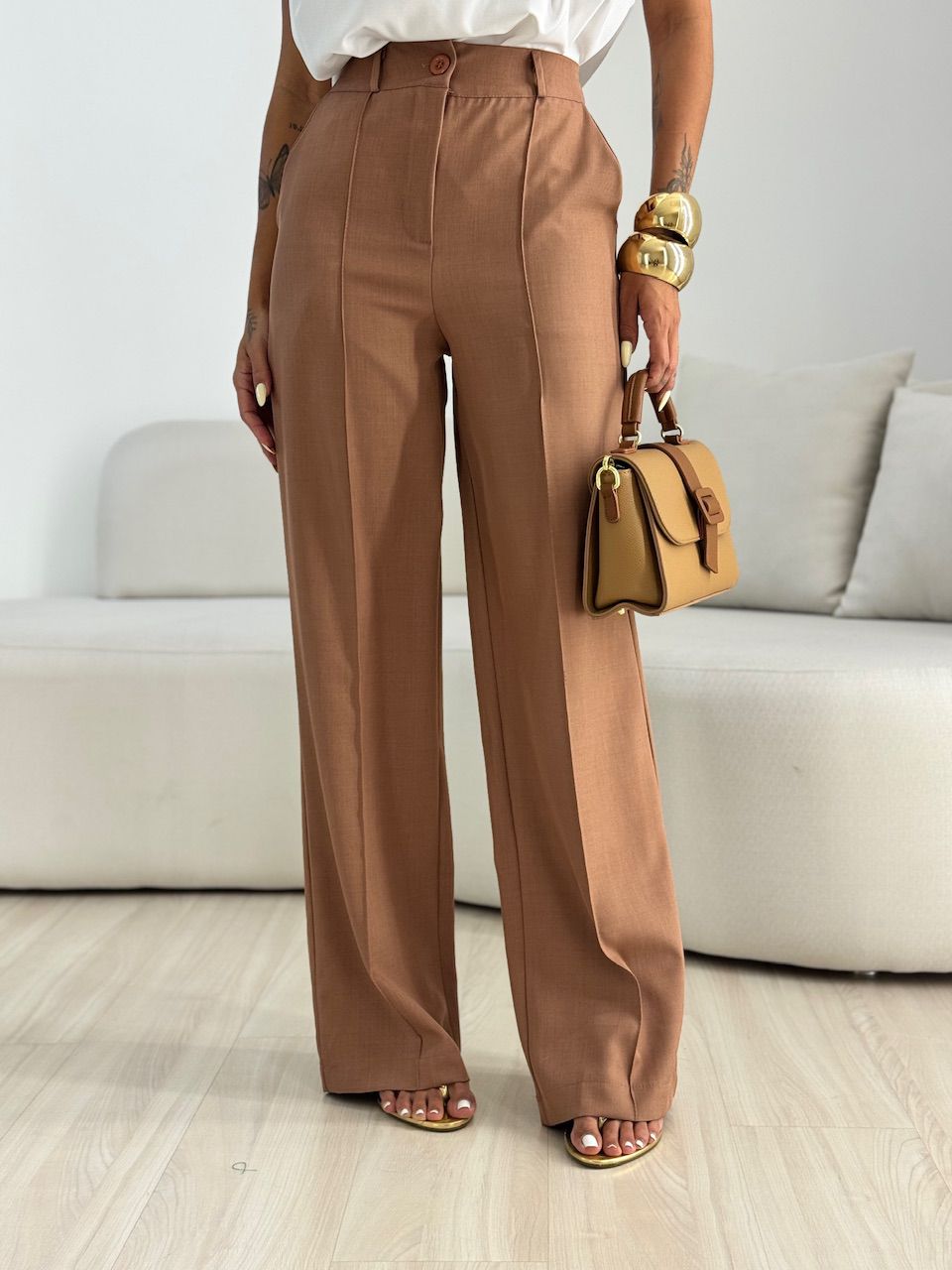 CALÇA ANIE PANTALONA CAPUCCINO - 0068870125 - CAROLLA FERRARO