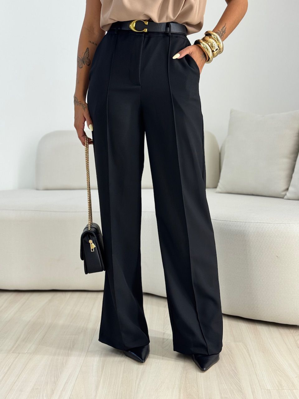 CALÇA ANIE PANTALONA PRETO - 0068870032 - CAROLLA FERRARO