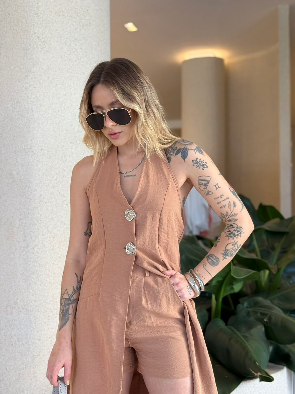 CONJUNTO JOLIE SHORT CAPUCCINO 