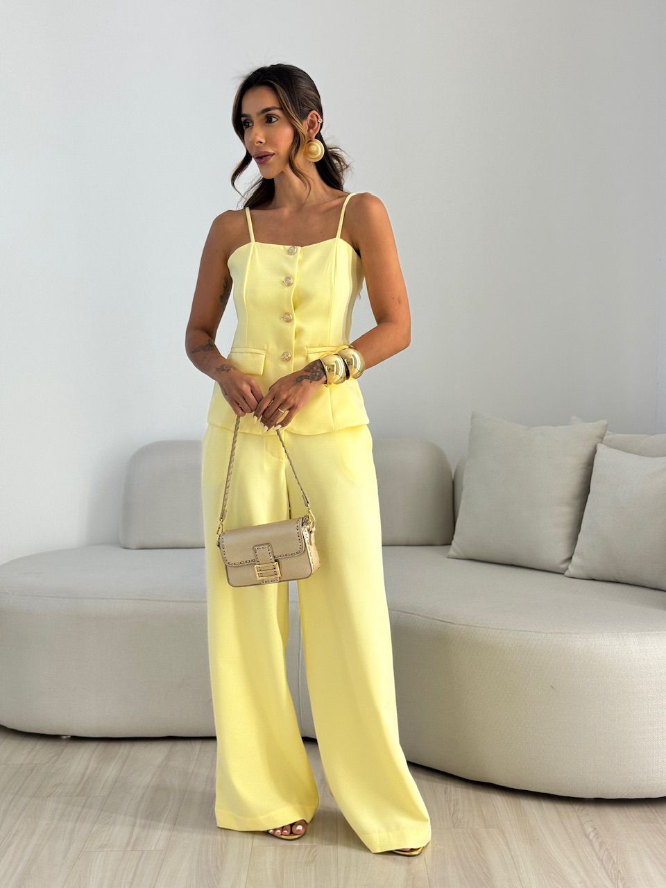 CONJUNTO MARGOT BOTÕES YELLOW BUTTER