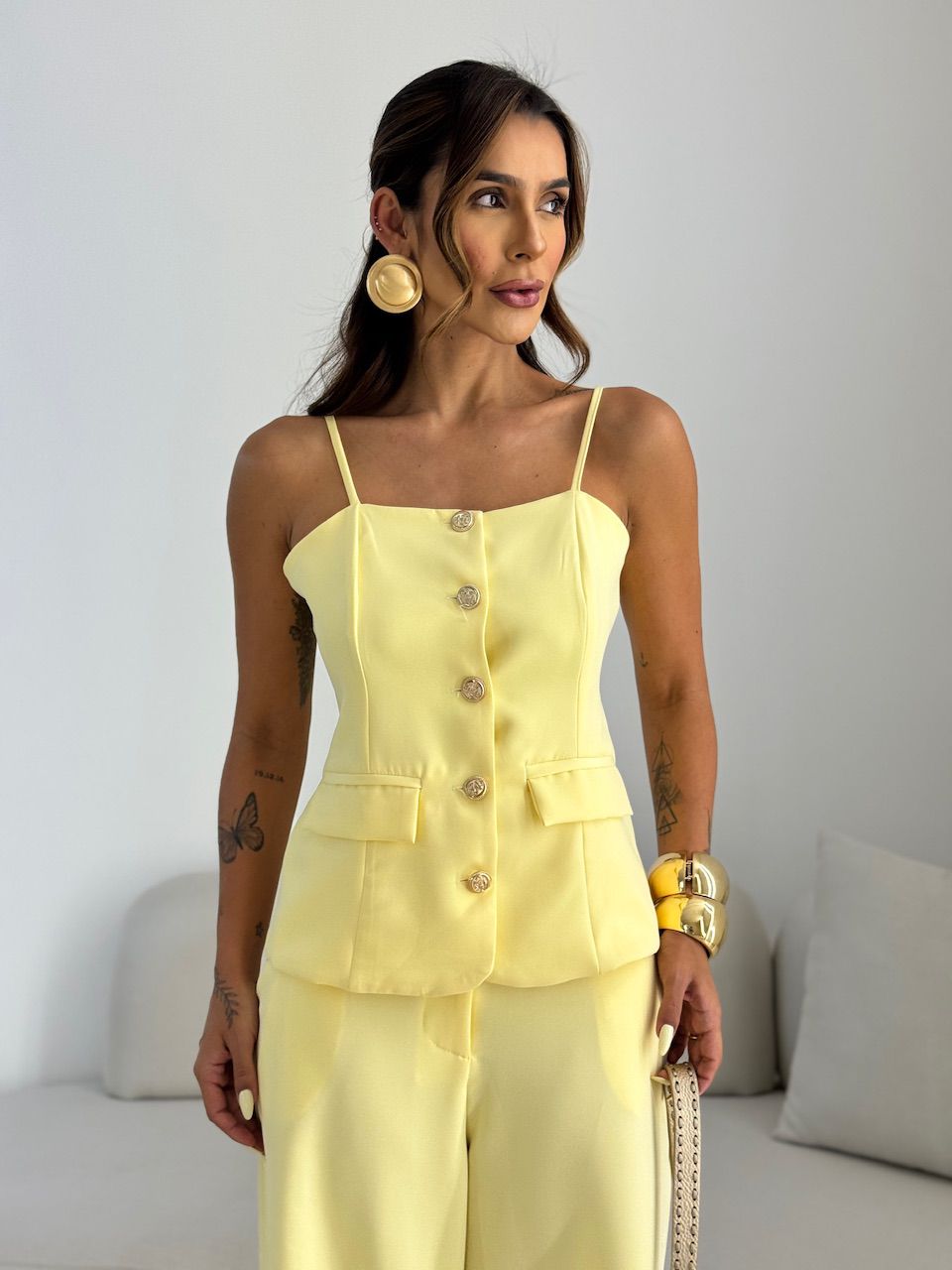 CONJUNTO MARGOT BOTÕES YELLOW BUTTER