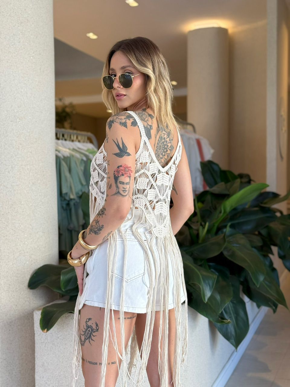 CROPPED JANE CROCHÊ CRU