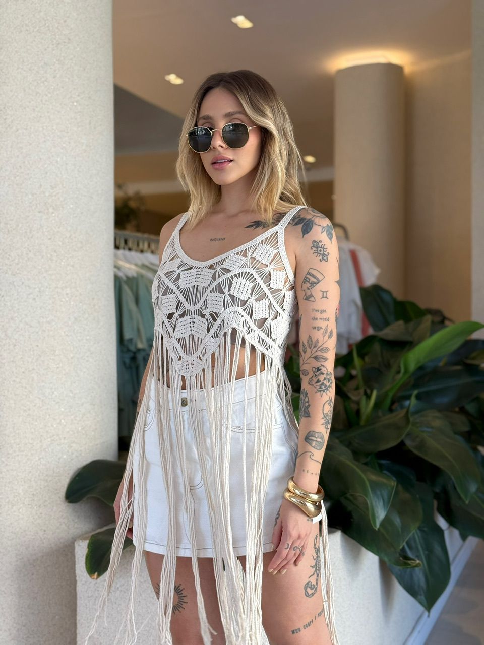 CROPPED JANE CROCHÊ CRU