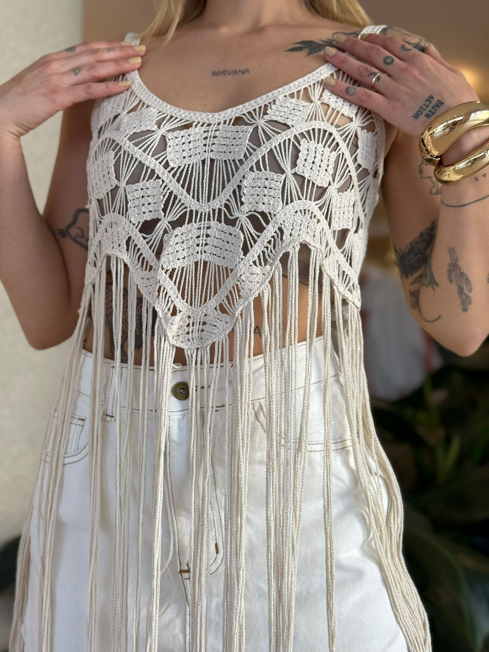 CROPPED JANE CROCHÊ CRU
