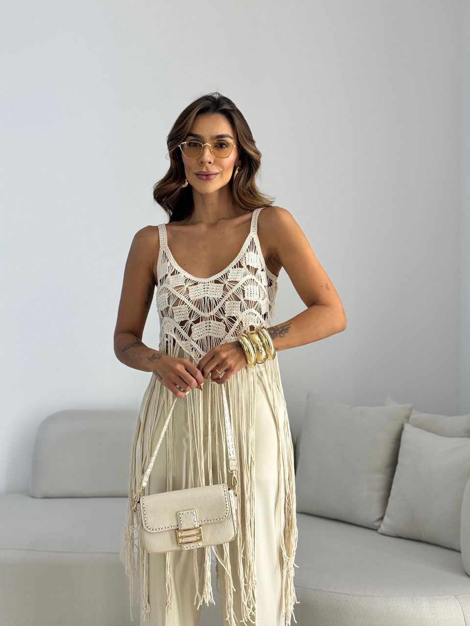 CROPPED JANE CROCHÊ CRU - 0068790132 - CAROLLA FERRARO